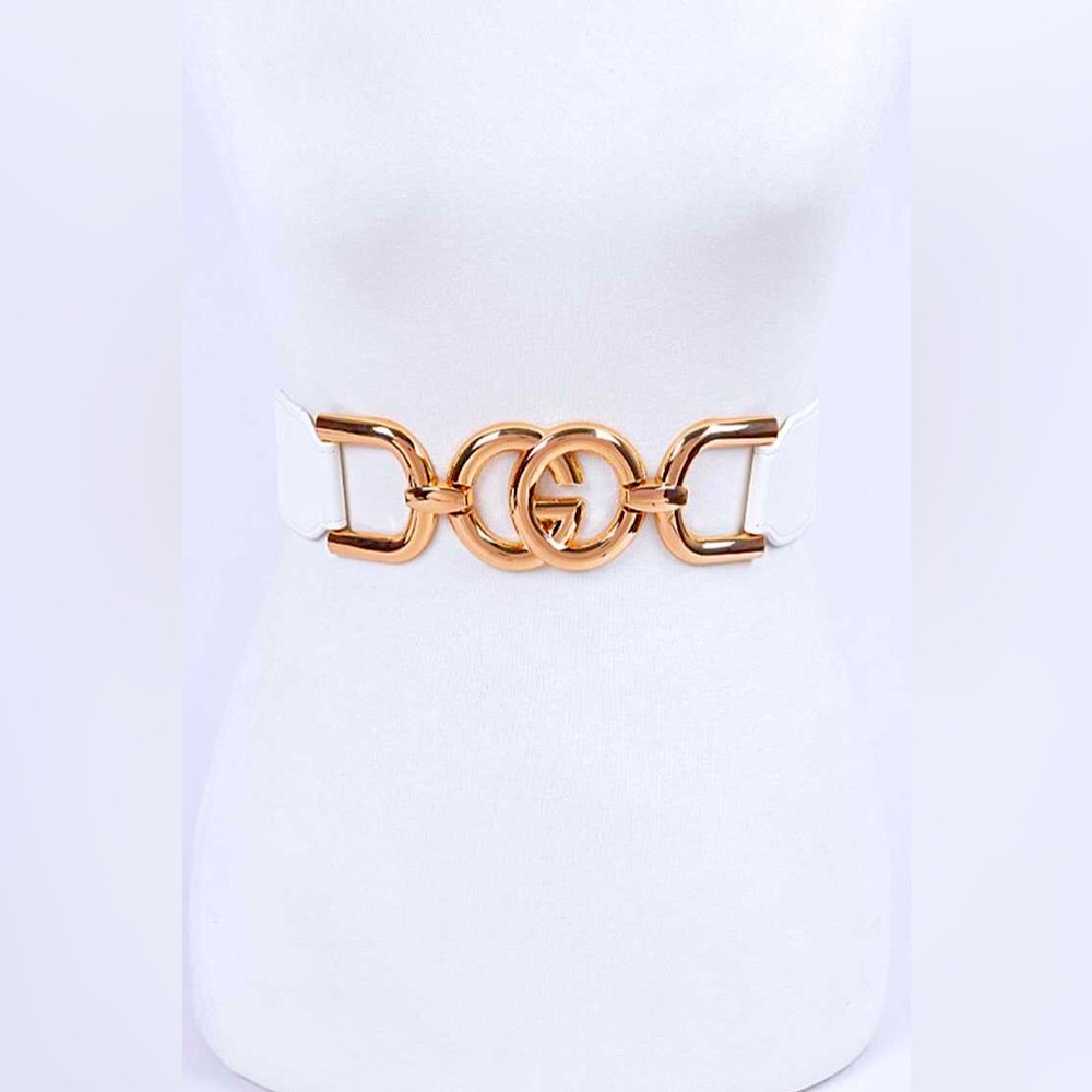 Plus Size Gold G Logo Waist Chain Statement Belt